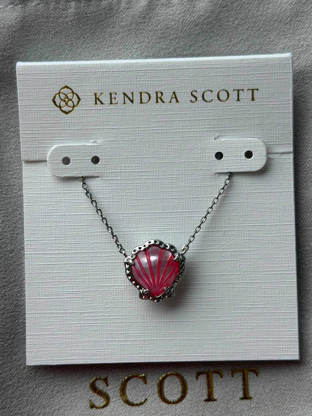 Kendra Scott Red Shell Pendant Necklace